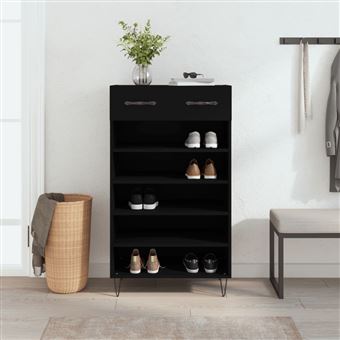 Sapateira vidaXL | 60x35x105 cm | derivados de madeira preto - 1