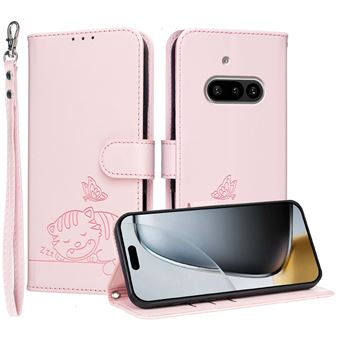 Capa FOXDOCK para Nothing Phone 3A | Flip | Bloqueio RFID | Fecho Magnético | Pele Sintética | Alça de Pulso Amovível | Rosa - 1