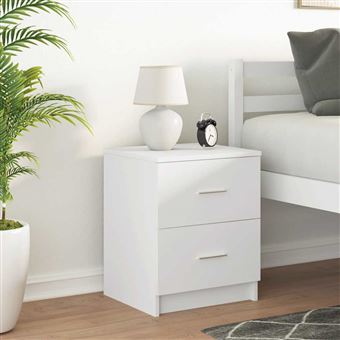 Mesa de cabeceira vidaXL com 2 gavetas | 40x36x50 cm | branco - 1