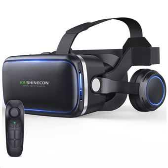 Óculos Realidade Virtual Arzopa® B02 3D VR + Comando sem Fio + Auriculares para Apple/Android - Preto - 1