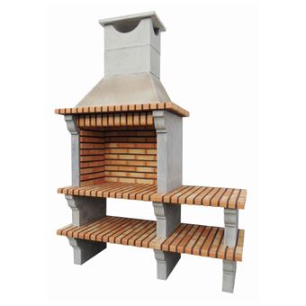 Churrasqueira com bancada (direita/esquerda) ARTICIMENTOS BBQ LARGE | produzida em tijolo e cimento refratário | 179x68x255cm - 1