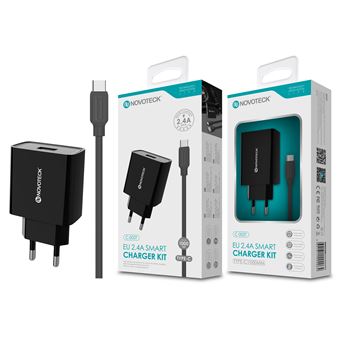 Carregador NOVOTECK C-002T com Cabo para Type-C 2.4A / 1USB | 1 m 22 - Preto - 1