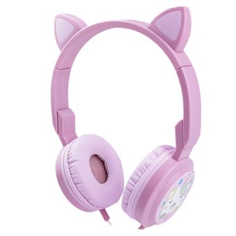 Auscultadores Cat Ear Skyhe Rkd 6703 com Cabo - Rosa - 1