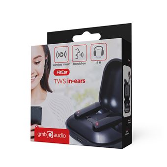 Auriculares Bluetooth Gembird FITEAR-X100B | Preto - 1