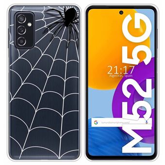 Capa Tumundosmartphone de silicone transparente para Samsung Galaxy M52 5G com design de aranha de desenho animado - 1