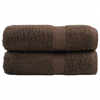 Toalhas de bidé premium vidaXL | 2 peças | 30x50 cm | 600 gsm algodão castanho - 1