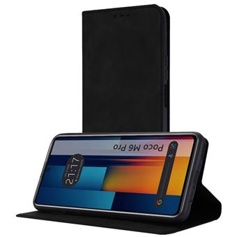 Capa de Couro sintético TUMUNDOSMARTPHONE para Xiaomi Poco M6 Pro 4G Preto com porta-cartõe - 1