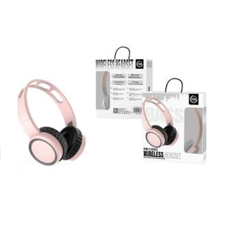 Auscultadores Wireless e com Fio KM KM-CS003 - Rosa - 1
