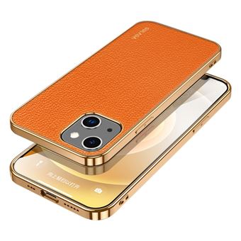 Capa e TPU + PU SULADA Anti-riscos, Textura rígida de lichia, Laranja galvanizado para iPhone 13 mini 5.4'' - 1