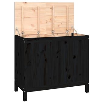 Caixa para roupa vidaXL | 88,5x44x76 cm | madeira de pinho maciça preto - 1