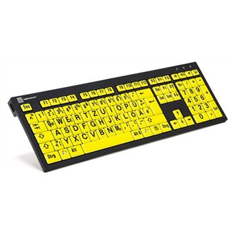 Teclado com Fios Logickeyboard XL Print NERO  Amarelo - 1