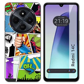 Capa de silicone TUMUNDOSMARTPHONE para Xiaomi Redmi 14C design Desenhos em quadrinhos - 1