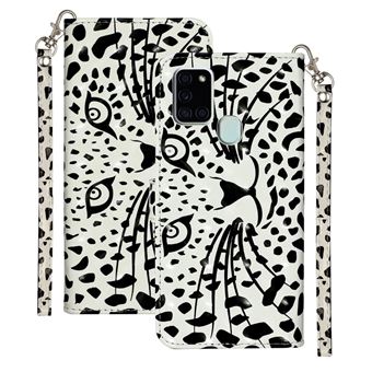 Capa Magunivers Pu Decoração de Ponto de Luz com Padrão Magnético Animal para Samsung Galaxy A21S