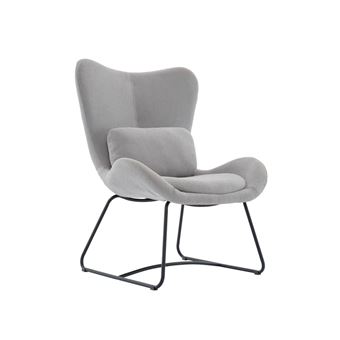 Cadeirão com almofada sweeek | tecido | cinza claro - 1