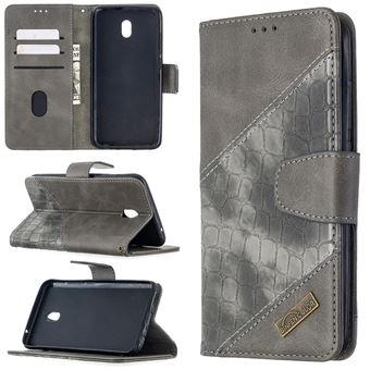 Capa Magunivers Pu Pele de Crocodilo de Cores Variadas Cinza para Xiaomi Redmi 8A