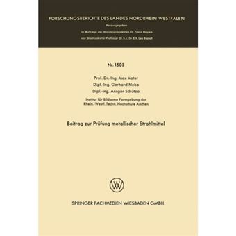 Beitrag Zur Prufung Metallischer Strahlmittel - Paperback / softback - 1965 - 1