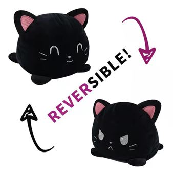 Peluche HSMY Gatinho Reversível | 15 cm - Preto 2 - 1