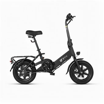 Bicicleta Elétrica DYU C3 | 14 " | 250 W | 36V7.5Ah | Autonomia de 45 km | Travões de disco | Preta - 1