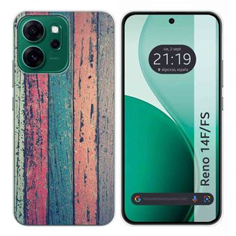 Capa Tumundosmartphone de silicone para Oppo Reno 14 FS / 14FS 5G | Design de madeira 10 desenhos - 1