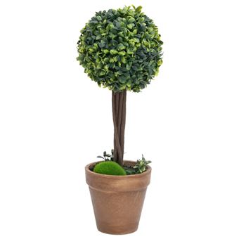 Plantas Bolas de Buxo Artificiais vidaXL com Vasos | 2 Peças | 33 cm | verde - 1
