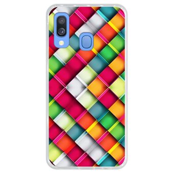 Capa Hapdey para Samsung Galaxy A40 2019 Design Abstrato Mosaicos Geométricos Modernos em Silicone Flexível e TPU