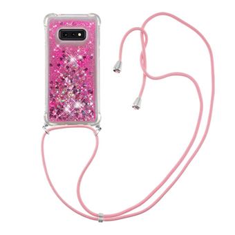 Capa Protetora GANGXUN para Samsung Galaxy S10e | TPU Transparente | Brilhante com Glitter e Areia Movediça | Cor-de-rosa - 1