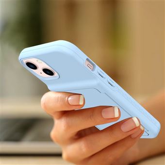 Capa e Tpu magunivers + Acrílico com Porta-Cartões e espelho Oculto Azul Claro para Iphone 13 6.1'' - 1