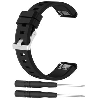 Pulseira de Silicone de Substituição WISETONY para Garmin Fenix5/Forerunner935/Quatix5/5 Sapphire/Approach S60 Preto - 1