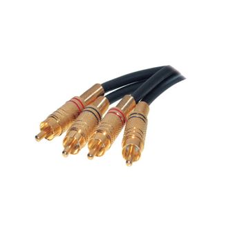 Cabo de Áudio shiverpeaks BASIC-S 2x RCA - 2x RCA 0.5m | Dourado - 1