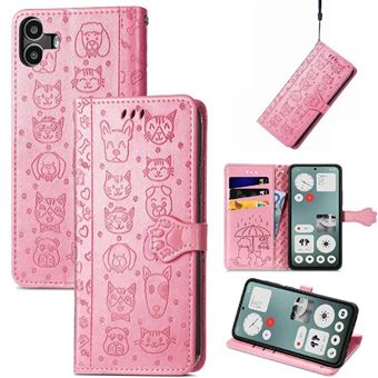 Capa FLOODKING para Nothing CMF Phone 1 | Flip | PU | Porta-Cartões | Rosa - 1