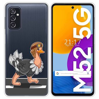 Capa Tumundosmartphone de silicone transparente para Samsung Galaxy M52 5G com design de avestruz de desenho animado - 1