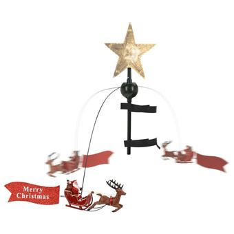 Estrela de Árvore de Natal Ambiance com Pai Natal e luz LED - 1