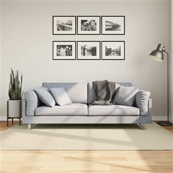 Tapete pelo curto vidaXL | macio e lavável HUARTE 140x200 cm | cor creme - 1