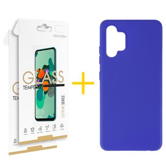 Pack 2 x Película de Vidro Temperado 2.5D + Capa skyhe Samsung Galaxy A23 5G Silicone Liso Azul - 1