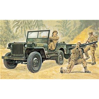 Modelo de veículo militar terrestre Italeri Jeep | Cinzento, Transparente - 1