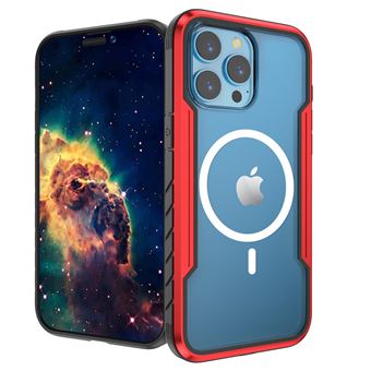 Capa de Silicone Nizzoe com MagSafe para iPhone 15 ? Transparente Borda Vermelho - 1