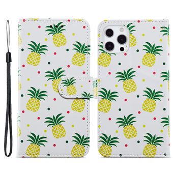 Capa PU + TPU fecho Magnético com Suporte, Anti-queda com abacaxi para iPhone 13 Pro Max 6.7'' - 1