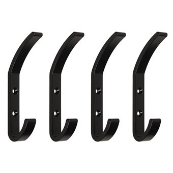 Suporte de parede Emuca Nelson | Pintado preto | Alumínio | 1 lote de 4 un. - 1