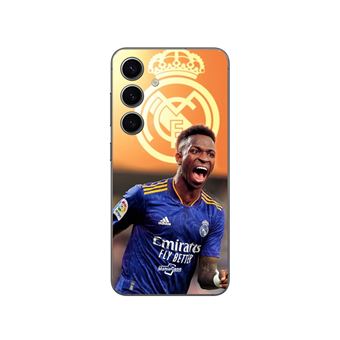 Capa Maniacase para Samsung Galaxy S25 | Vini Jr Real Madrid Papel de Parede Azul e Amarelo - 1