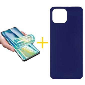 Pack 1 x Película de Hidrogel + Capa Gandy Apple iPhone 16 Pro Max Silicone Líquido | Azul Escuro - 1