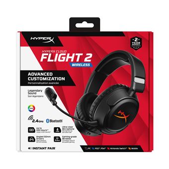 Auscultadores Gaming HyperX Cloud Flight 2 - Headset de gaming sem fios (Preto) | Preto - 1
