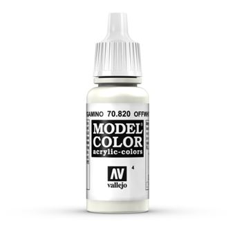 Tinta Acrílica Fosca Vallejo Model Color | 17 ml | 820 Blanco Pergamino - 1