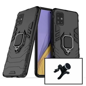 Kit Phonecare | Suporte Magnético Carro Reforçado + Capa 3X1 Military Defender para Samsung A51 - Preto - 1
