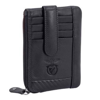 Porta-Moedas/Cartões em Pele SIMPLY Benfica | Preto - 1