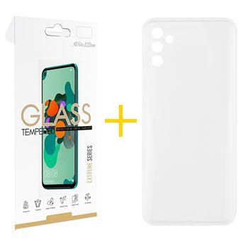 Pack 1 x Película de Vidro Temperado 2.5D + Capa Gandy  para Samsung Galaxy A54 5G | Silicone Liso Transparente Clear - 1