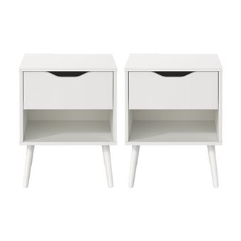Mesas de Cabeceira Lourini Dream | com Uma Gaveta | 2 unidades | Branca - 1