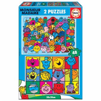 Puzzle Educa Monsieur Madame 19402 | 2 x 48 Peças - 1