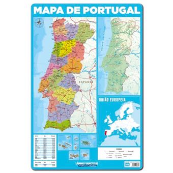 Base Didática ERIK Ldpp-226 | Mapa de Portugal | 60X40cm - 1