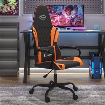 Cadeira de gaming vidaXL | couro artificial preto e laranja - 1