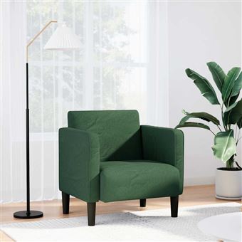 Poltrona com apoio de braços vidaXL | 54 cm | tecido corduroy verde selva - 1
